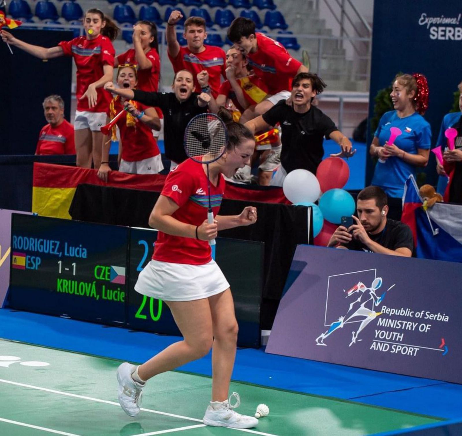 Lucía Rodríguez, durante uno de sus partidos en Belgrado.