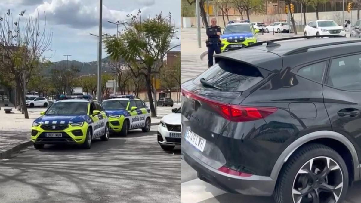La Policia custodia la salida de los jugadores del Barça del entrenamiento