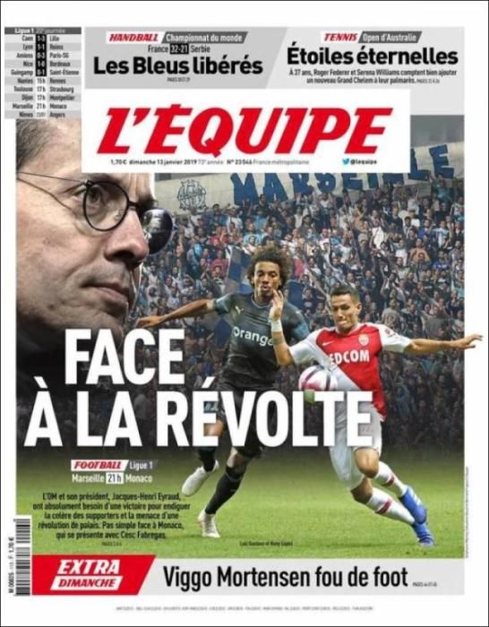 Portada L´ÉQUIPE domingo 13 enero 2019