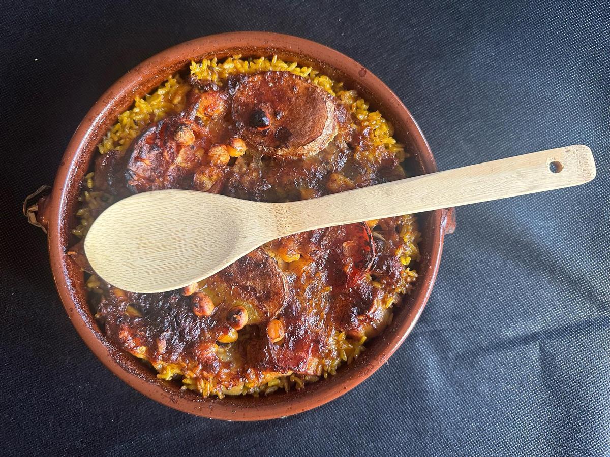 Arroz al horno, cocinado con variedad Regina