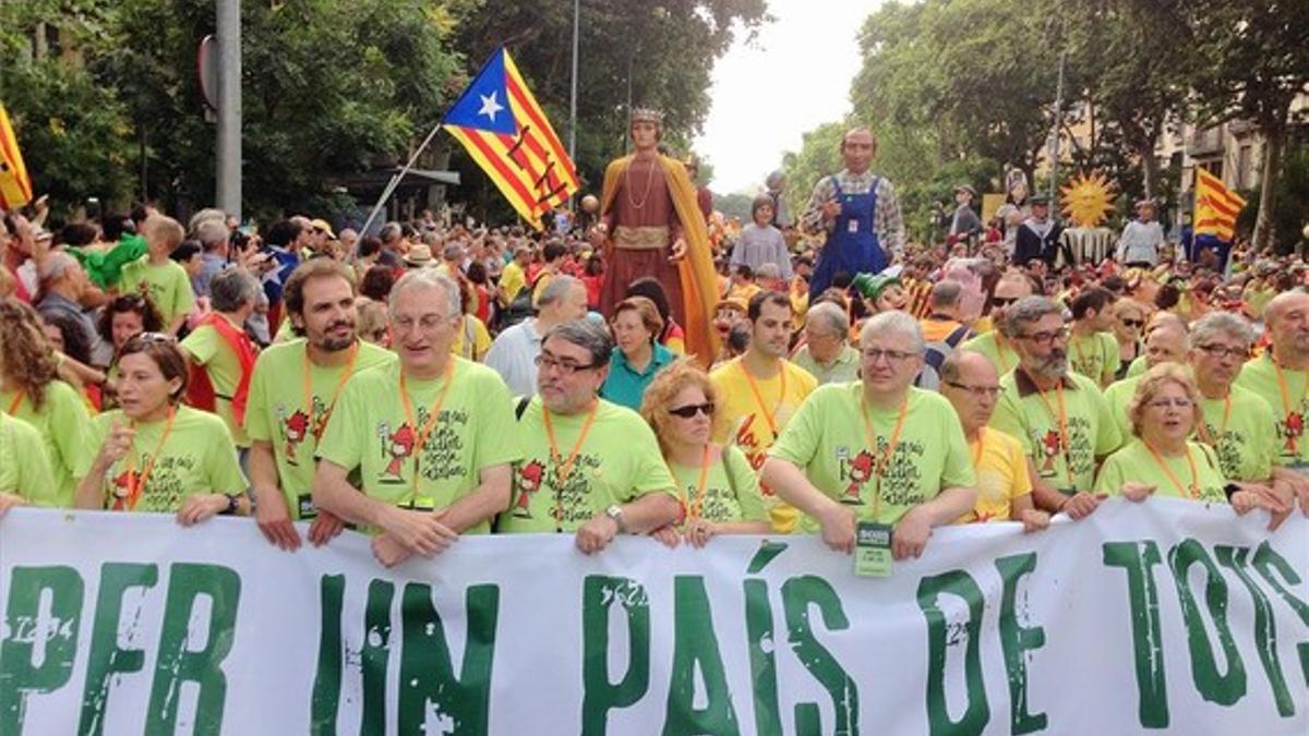 Manifestación de apoyo a la escuela catalana