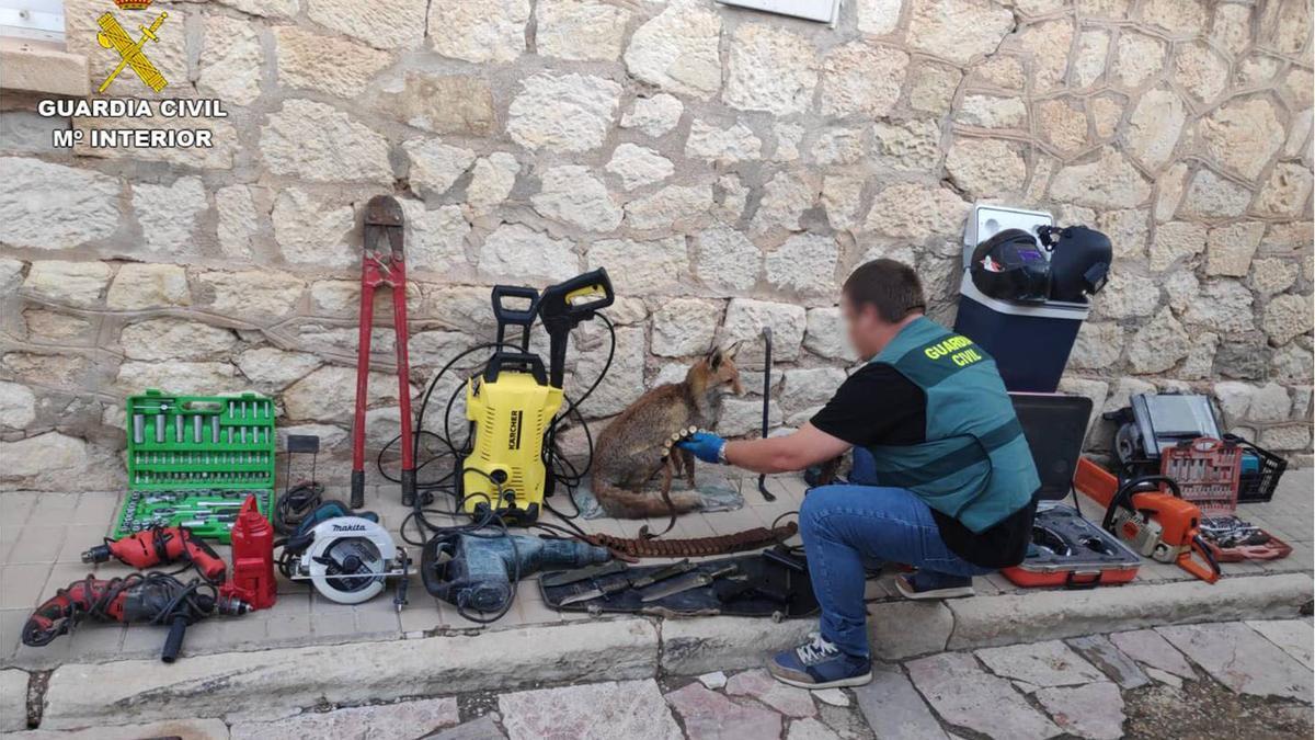 Los objetos recuperados se encuentran expuestos en el cuartel de la Guardia Civil de Novelda.