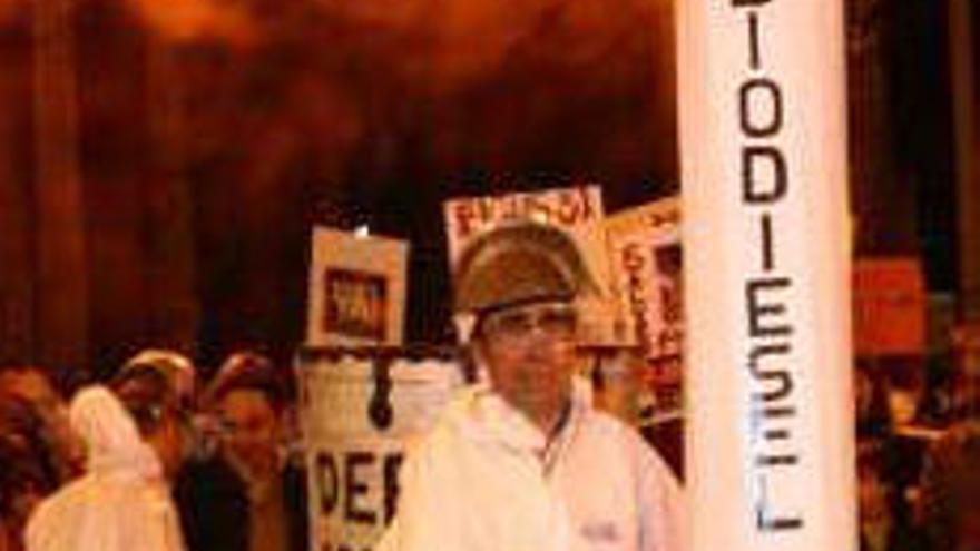 Una protesta contra la planta de biodiésel en 2008.