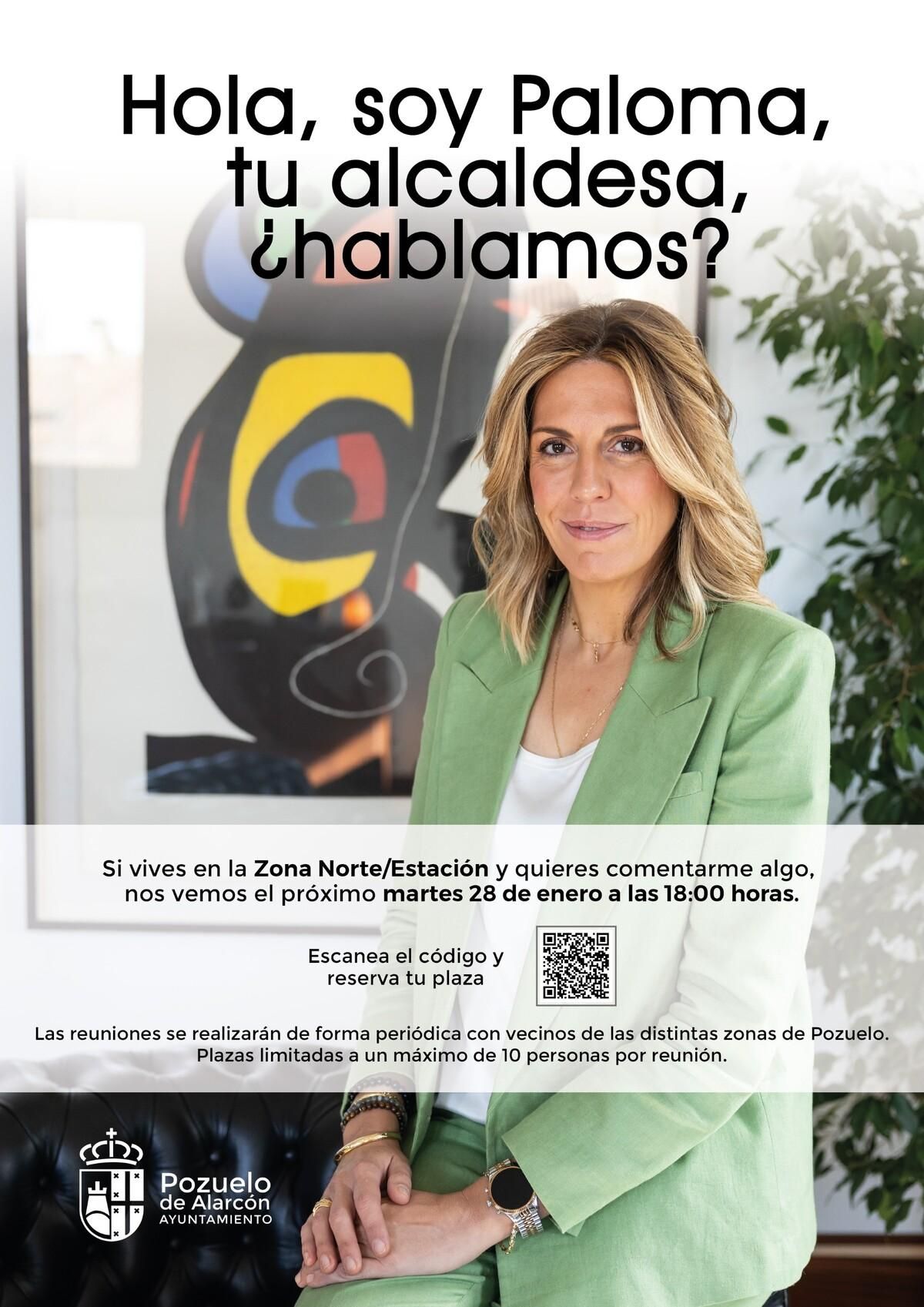 Paloma Tejero mantendrá su primer encuentro con vecinos de este año con los de la zona Norte-Estación