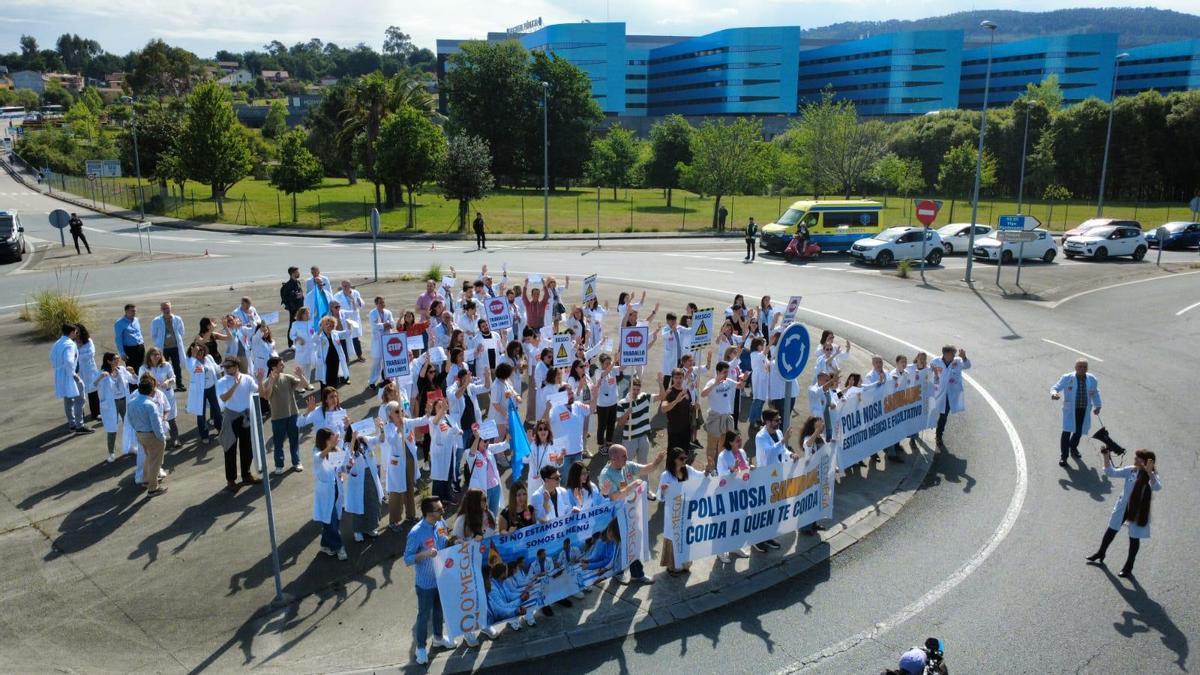 Protesta del martes, en el Cunqueiro.