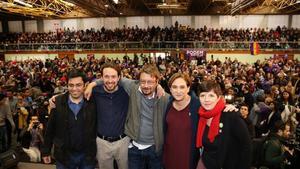 Mitin de En Comú Podem en Badalona en la pasada campaña electoral para los comicios del 20-D.