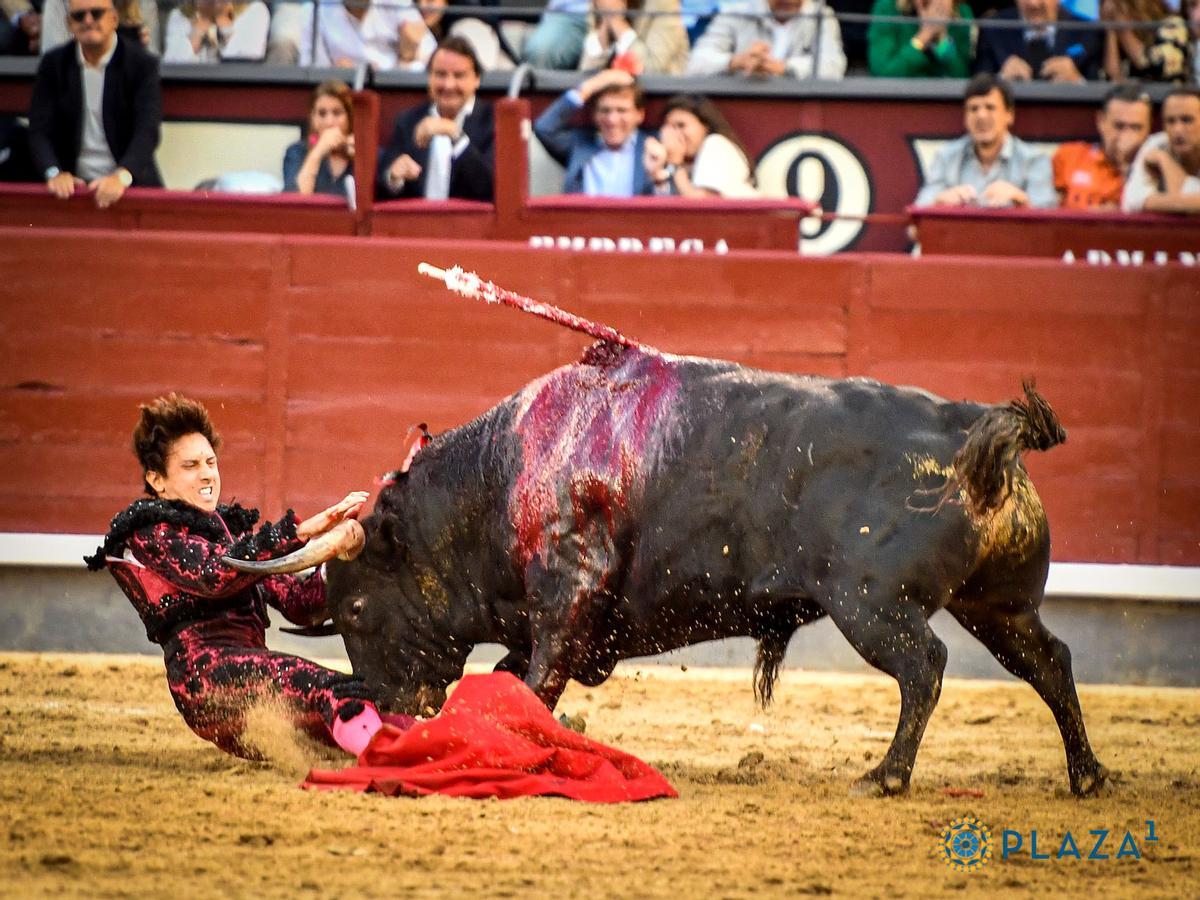 Momento de la brutal cogida a Roca Rey en Las Ventas