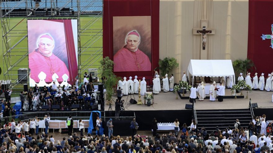 Acto de beatificación de Jacinto Vera en Uruguay