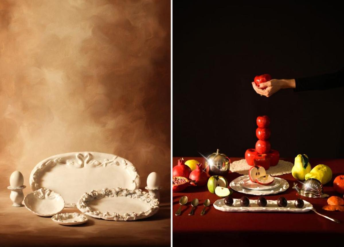 Los bodegones con objetos de Sardinero y Sánchez que reinterpretan la cerámica a través de la gastronomía, con objetos que son casi esculturas.