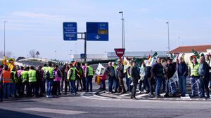 Agricultores y ganaderos de Castilla y León protestan en el Puerto de Santander.