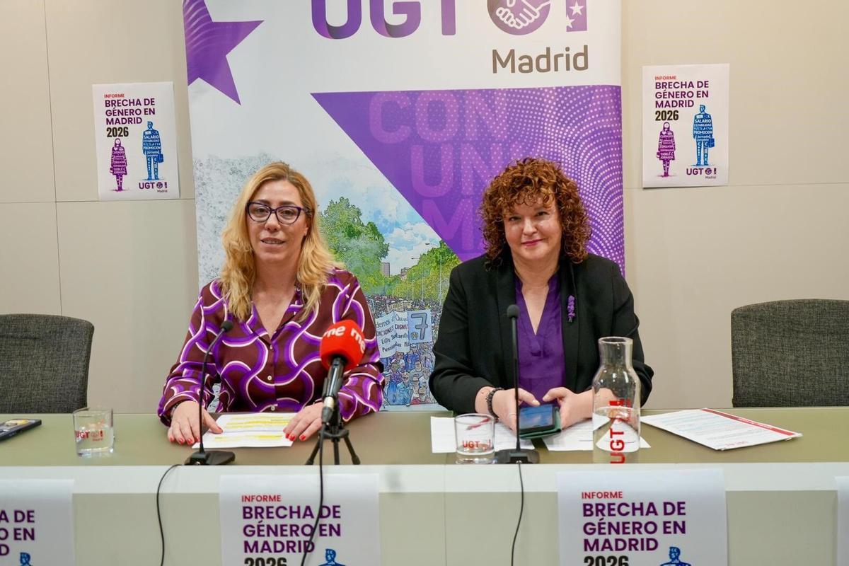 La secretaria de Igualdad del sindicato madrileño, Esther Chaves Alonso, y la secretaria general de UGT Madrid, Susana Huertas.