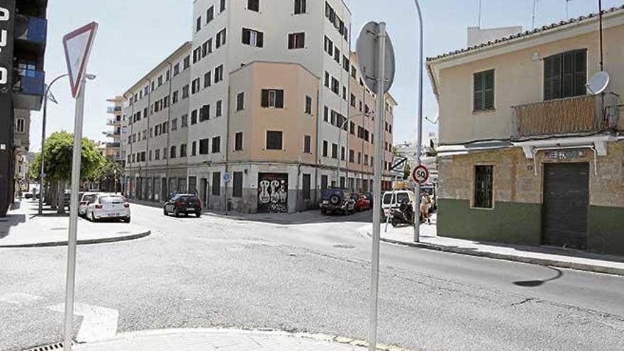Lugar de la calle Comte de Barcelona donde tuvo lugar el accidente anteayer por la tarde.