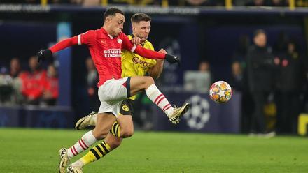 Sergiño Dest, durante el partido de octavos de Champions ante el Borussia Dortmund