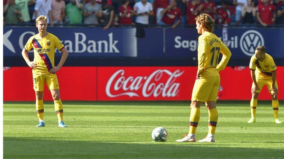 De Jong y Griezmann sacaron de centro tras el gol de Osasuna