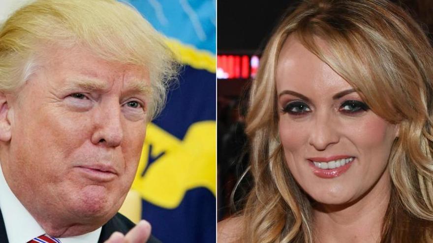 Donald Trump y la actriz Stormy Daniels.