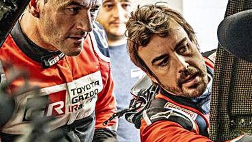 Marc Coma i Fernando Alonso en el recent Ral·li del Marroc