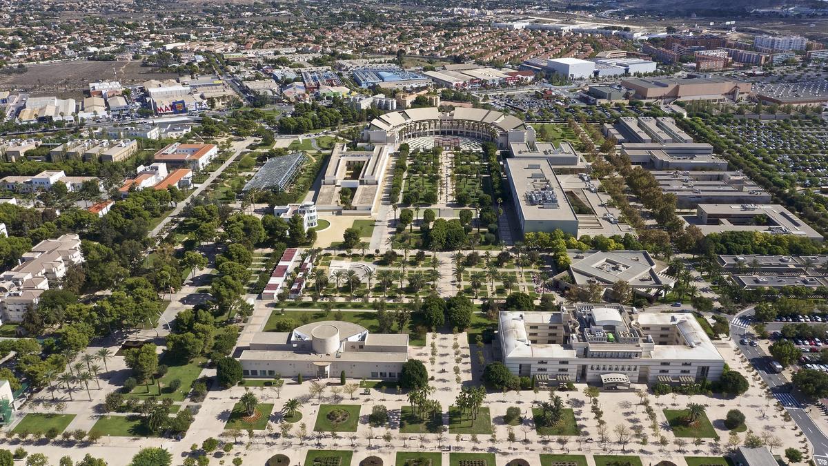 El campus de la Universidad de Alicante, a vista de pájaro.