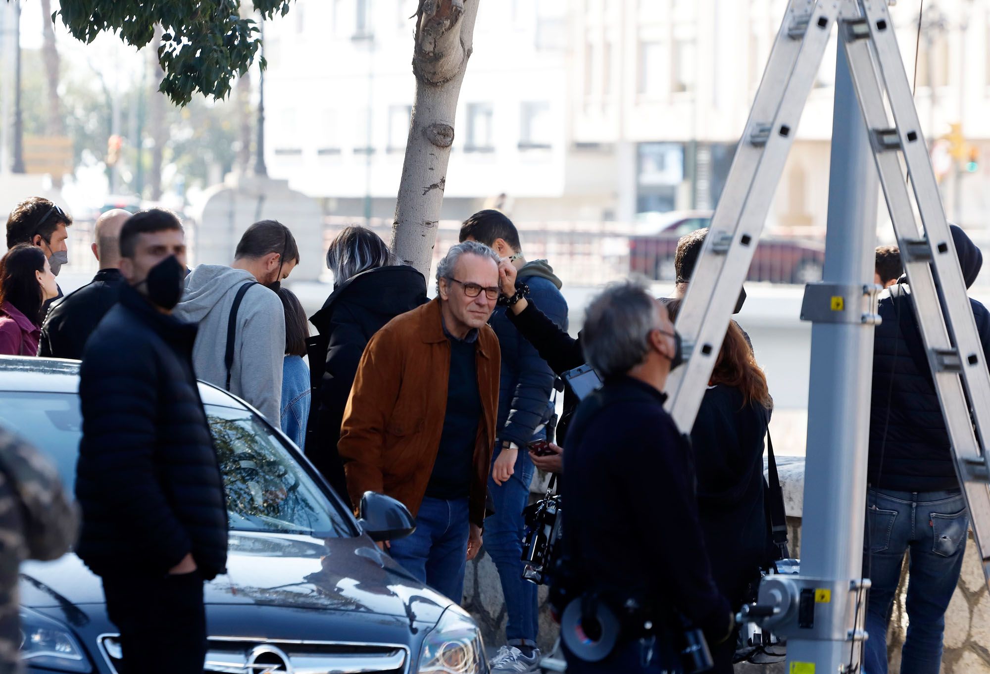 Rodaje de la serie 'La chica de nieve' de Netflix en Málaga.