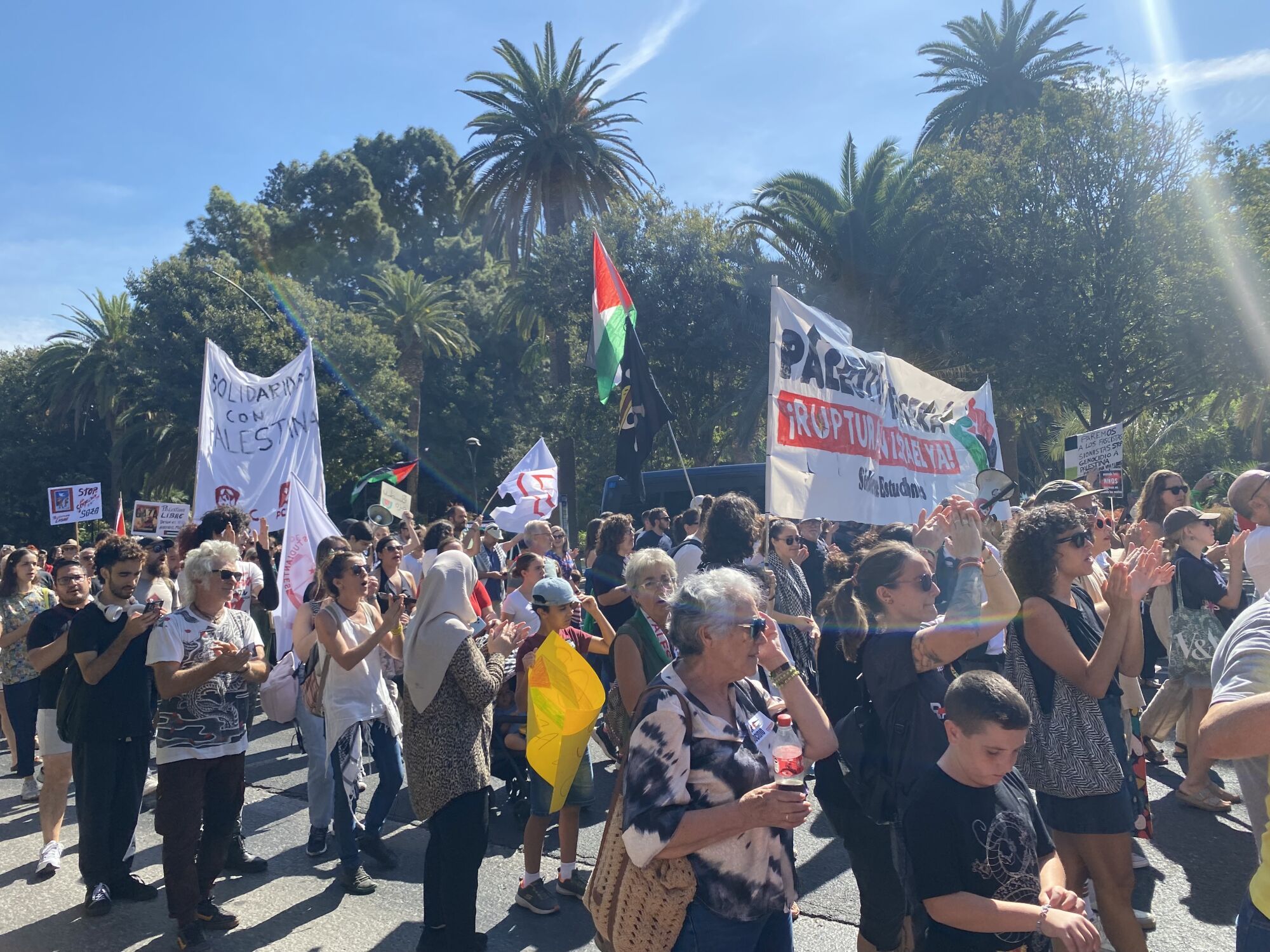 Manifestación en Málaga en favor del pueblo palestino