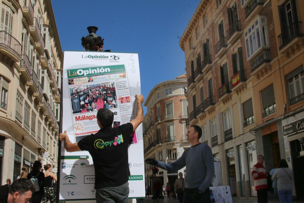 Exposición por el 20 aniversario de La Opinión de Málaga en la calle Larios