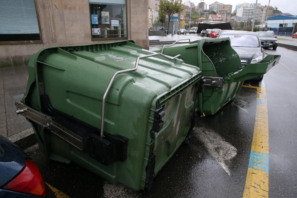 Daños del temporal en Vigo.