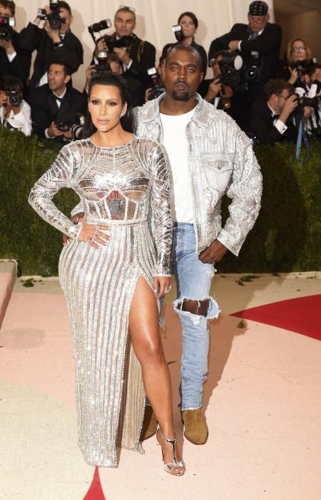 Musician Kanye West and wife Kim Kardashian ...