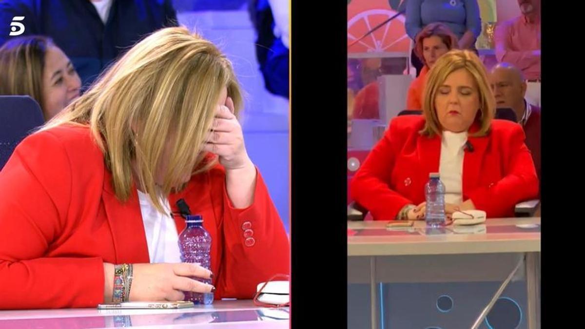 Pilar Vidal se echó una cabezada en el programa de Telecinco.