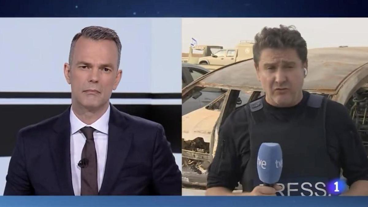 Un soldado interrumpe una conexión en directo del Telediario /