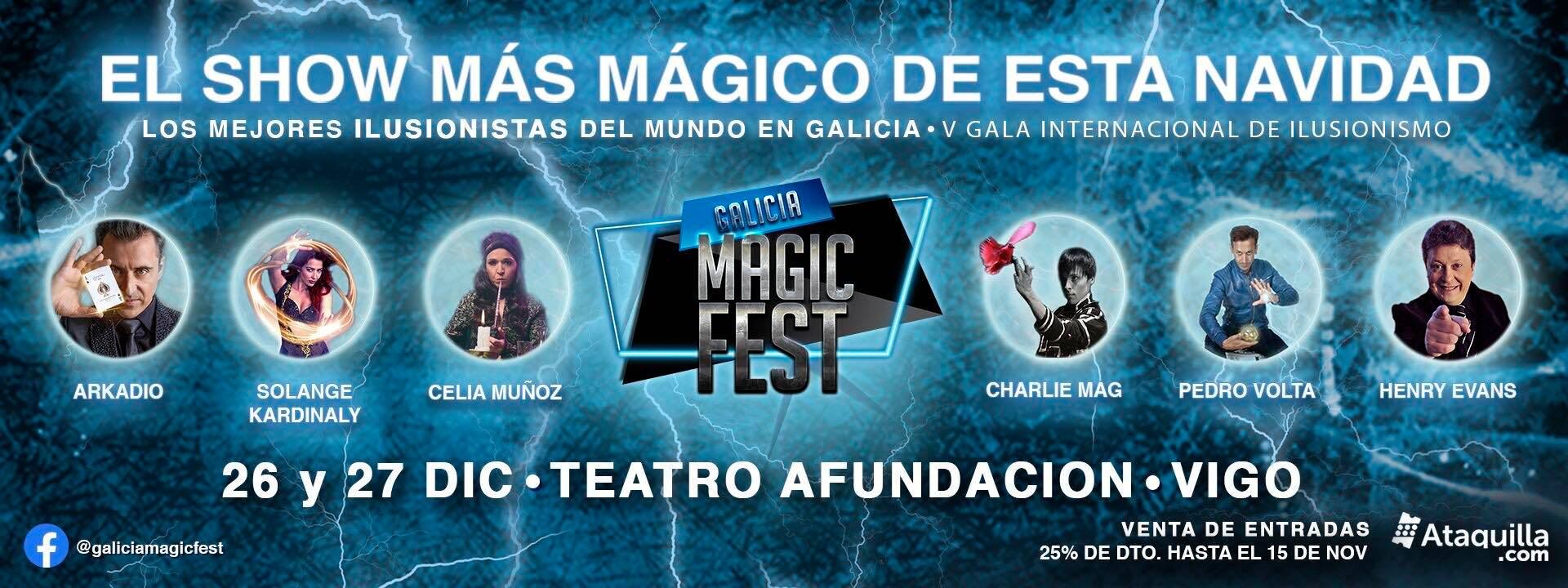 Cartel del Galicia Magic Fest que se celebrará en Vigo durante la Navidad.