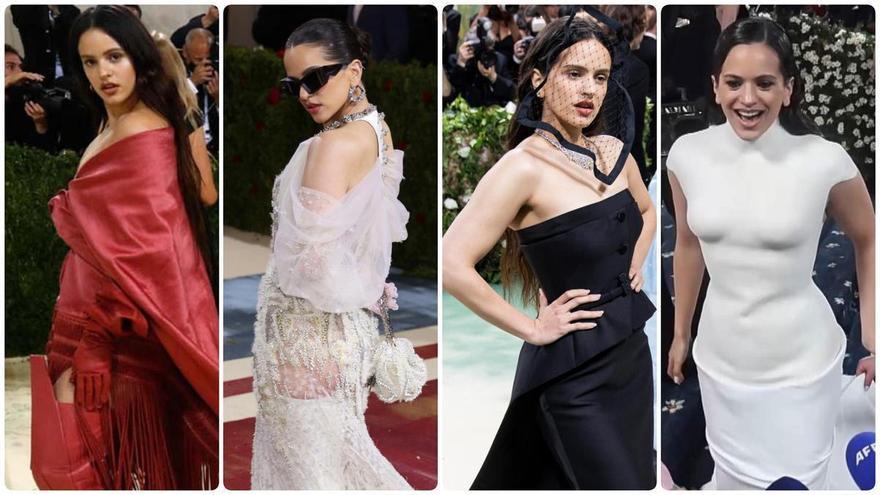 Rosalía, reina española de la Met Gala: las cuatro veces que convirtió la alfombra roja en arte