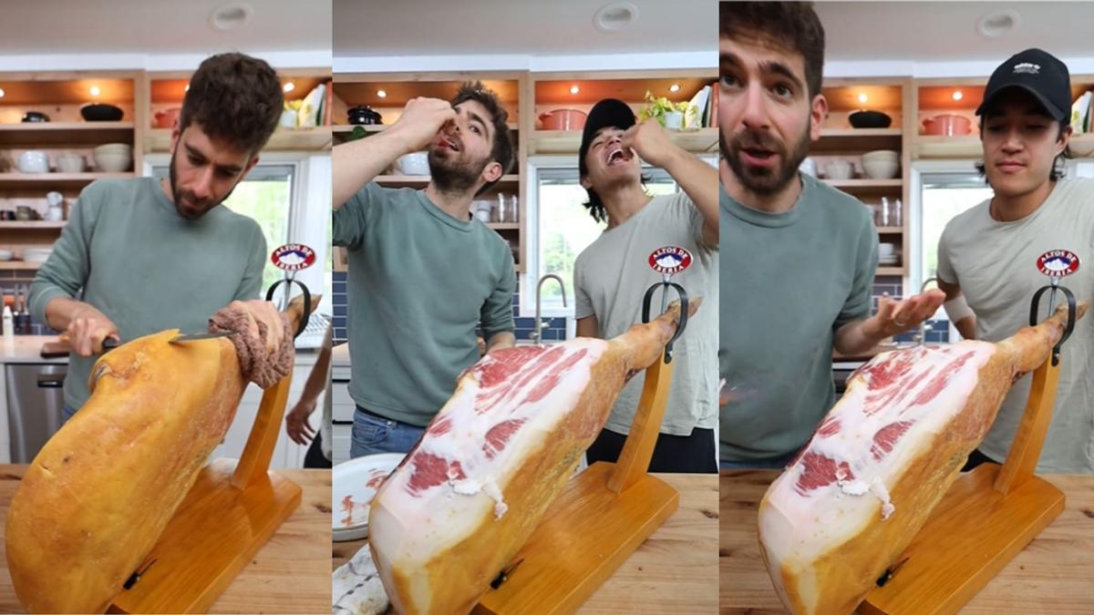 Dos americanos compran un jamón serrano por Amazon y hacen un vídeo destrozando el jamón