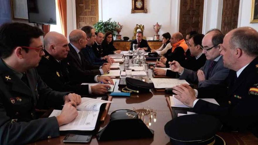 Junta Local de Seguridad celebrada ayer en el Ayuntamiento de Zamora.