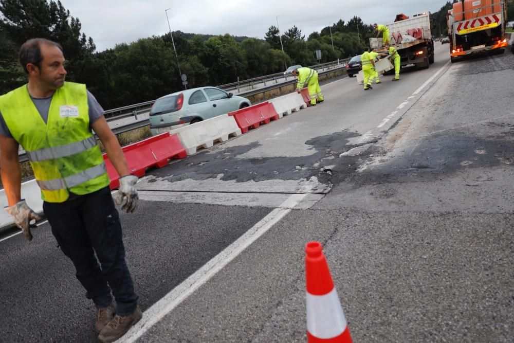 Obras en la autopista "Y" a la altura del Montico