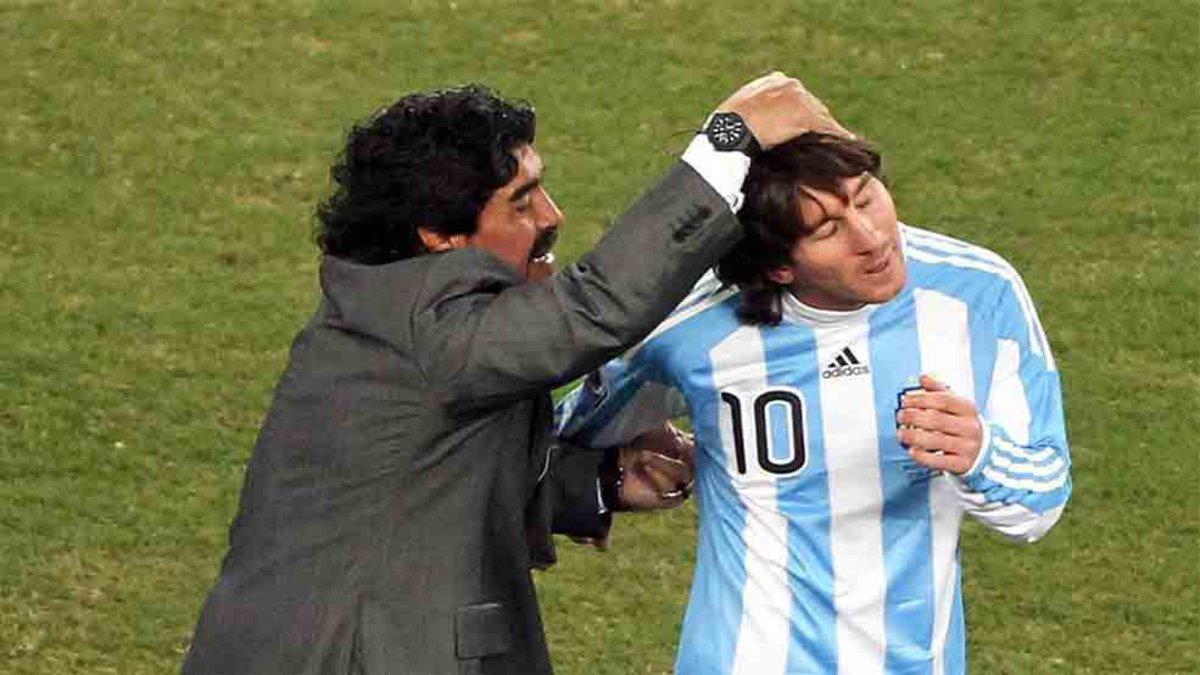 Maradona, con Messi en la selección argentina