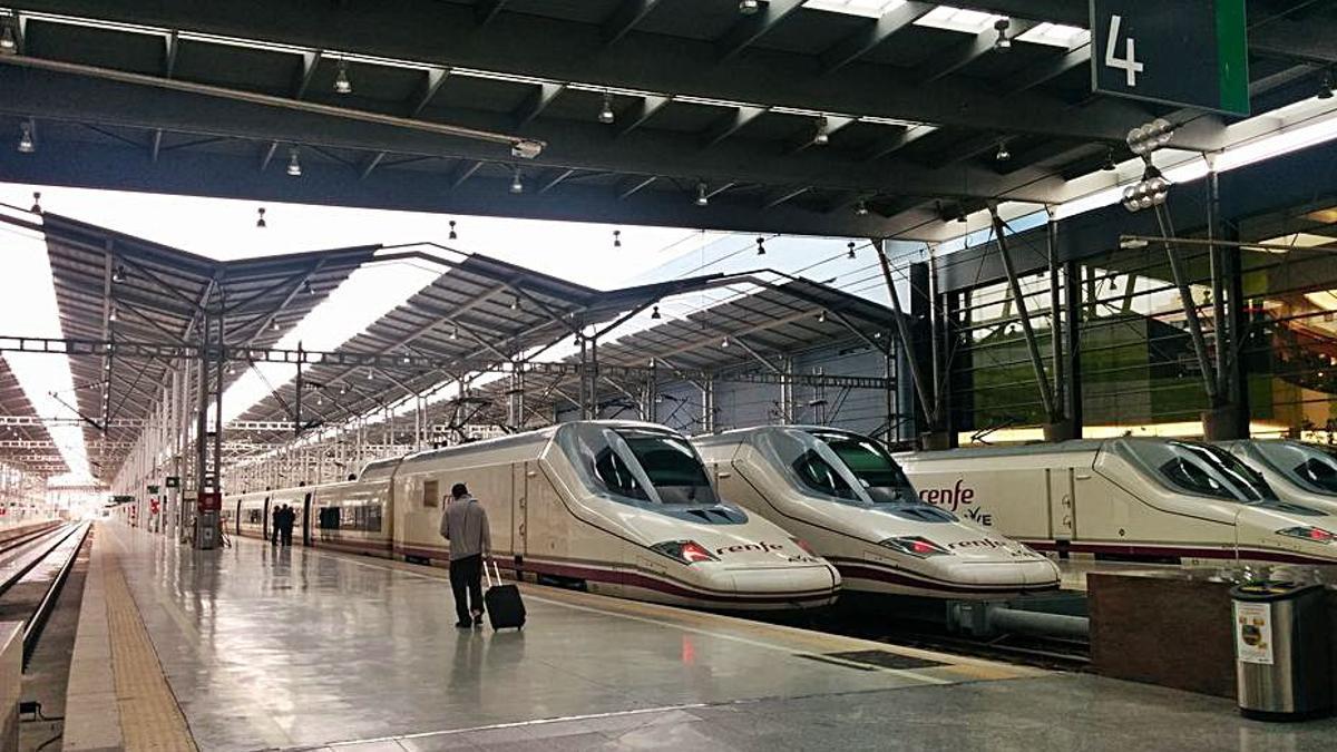 Trenes AVE en la estación María Zambrano de Málaga.