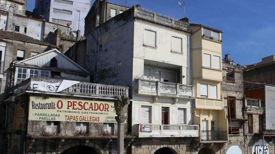 Plaza de O Berbés donde interviene el Consorcio Casco Vello de Vigo en la rehabilitación de inmuebles. // Ricardo Grobas