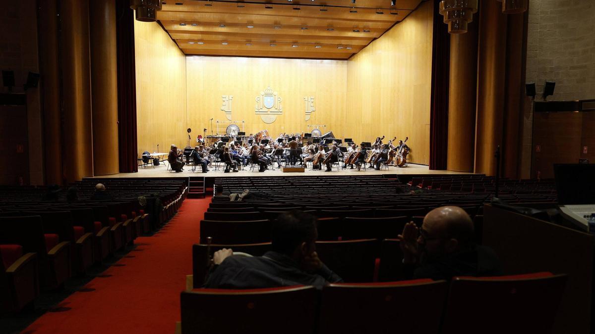 Ensayo de la Real Filharmonía en el Auditorio deGalicia, en Santiago de Compostela.