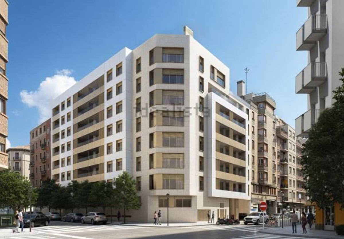 Así será el edificio que se construirá entre las calles San Vicente Mártir y Lacarra de Miguel.