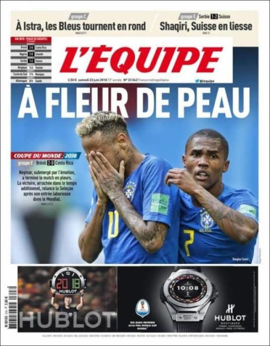 Portada L'ÉQUIPE sábado 23 de junio de 2018