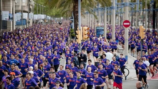 La marea violeta en Barcelona
