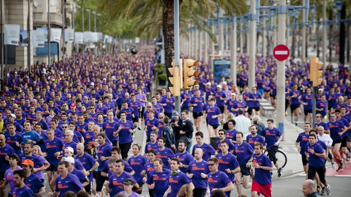 La marea violeta en Barcelona