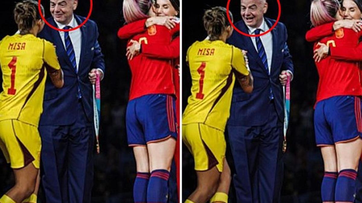 La expresión de Gianni Infantino, presidente de la FIFA, cambia ligeramente.