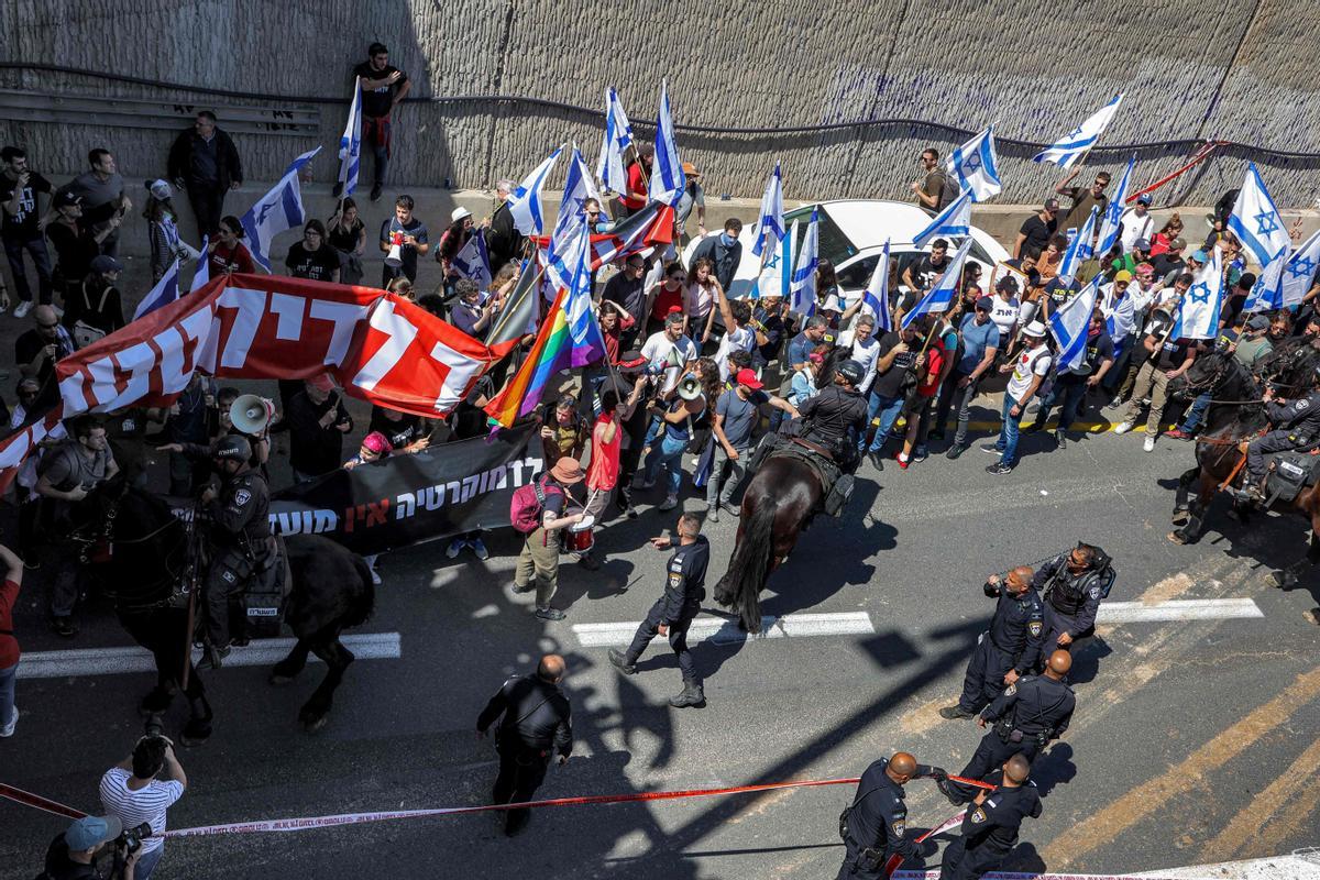 Protestas en Tel Aviv por la polémica reforma judicial del Gobierno de Netanyahu