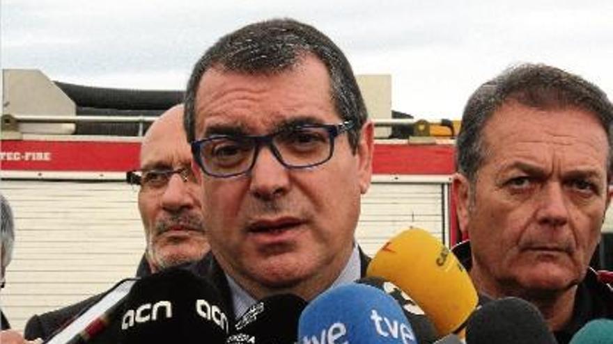 El conseller d&#039;Interior, Jordi Jané, durant una compareixença a principis de gener a Camós.