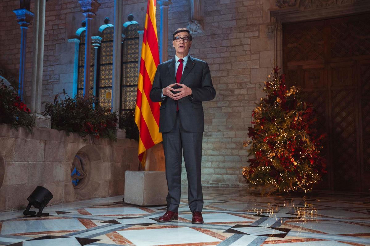 El president de la Generalitat, Salvador Illa, en el discurso de Sant Esteve.