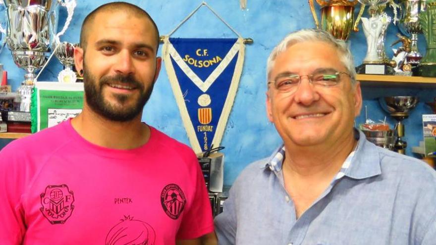 Ivan Romero (esquerra) entrenarà el Solsona B a Tercera Catalana