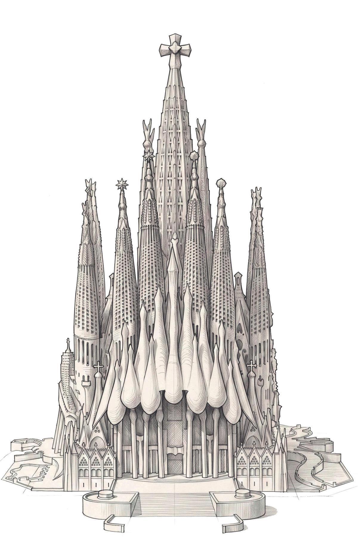 Recreación de la maqueta que Gaudí concibió para la fachada de la Gloria y que un artista actual completará