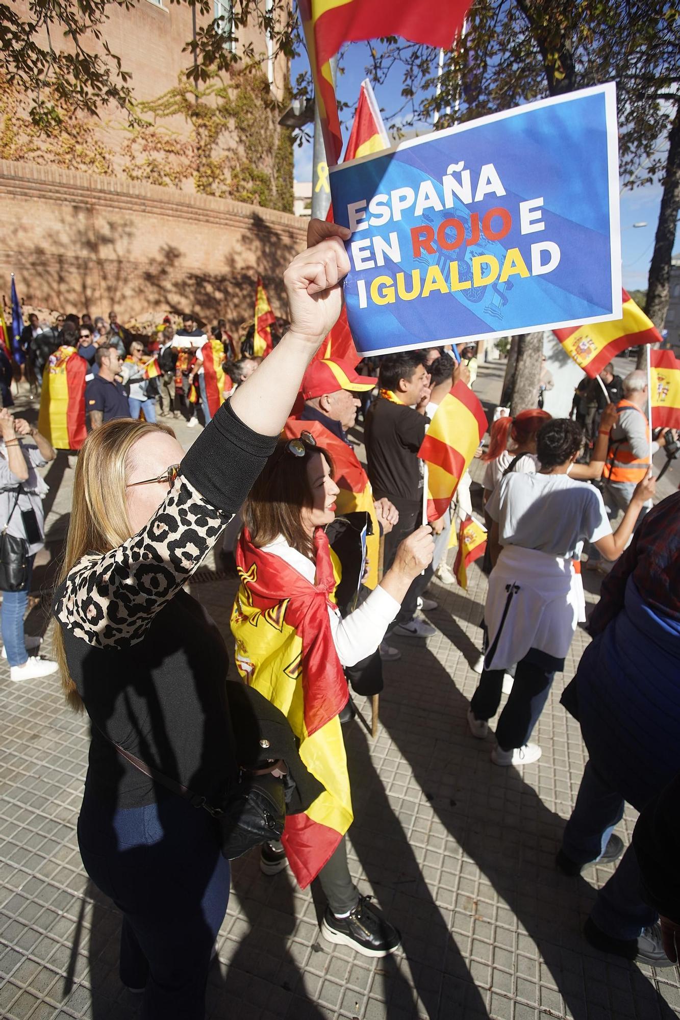 La manifestació contra l'amnistia a Girona, en fotos