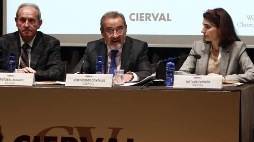 José Vicente González, ayer, en la asamblea de Cierval.