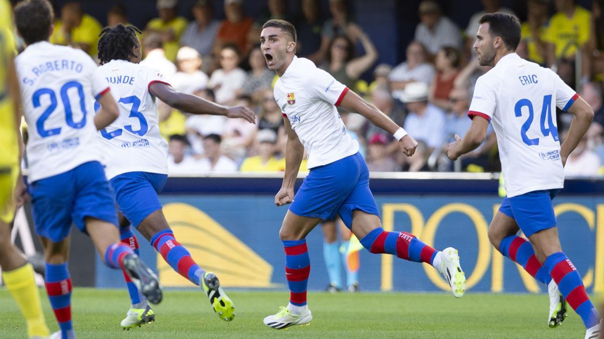 La felicidad de Ferran tras el gol anotado contra el Villarreal